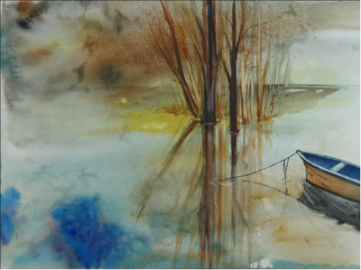 Poésie au bord de l`eau par Valérie ALBISETTI artiste peintre Rennes Bretagne
